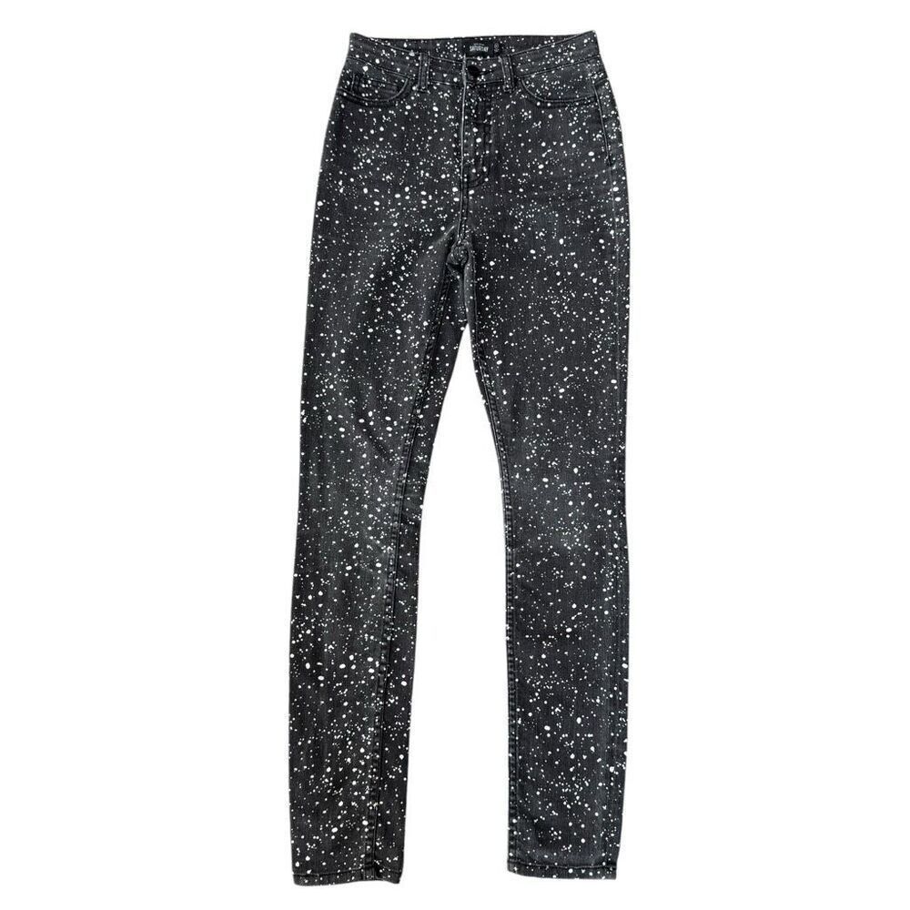 Kate Spade Saturday Gray Splatter Dotted skinny Jeans stretch size 25